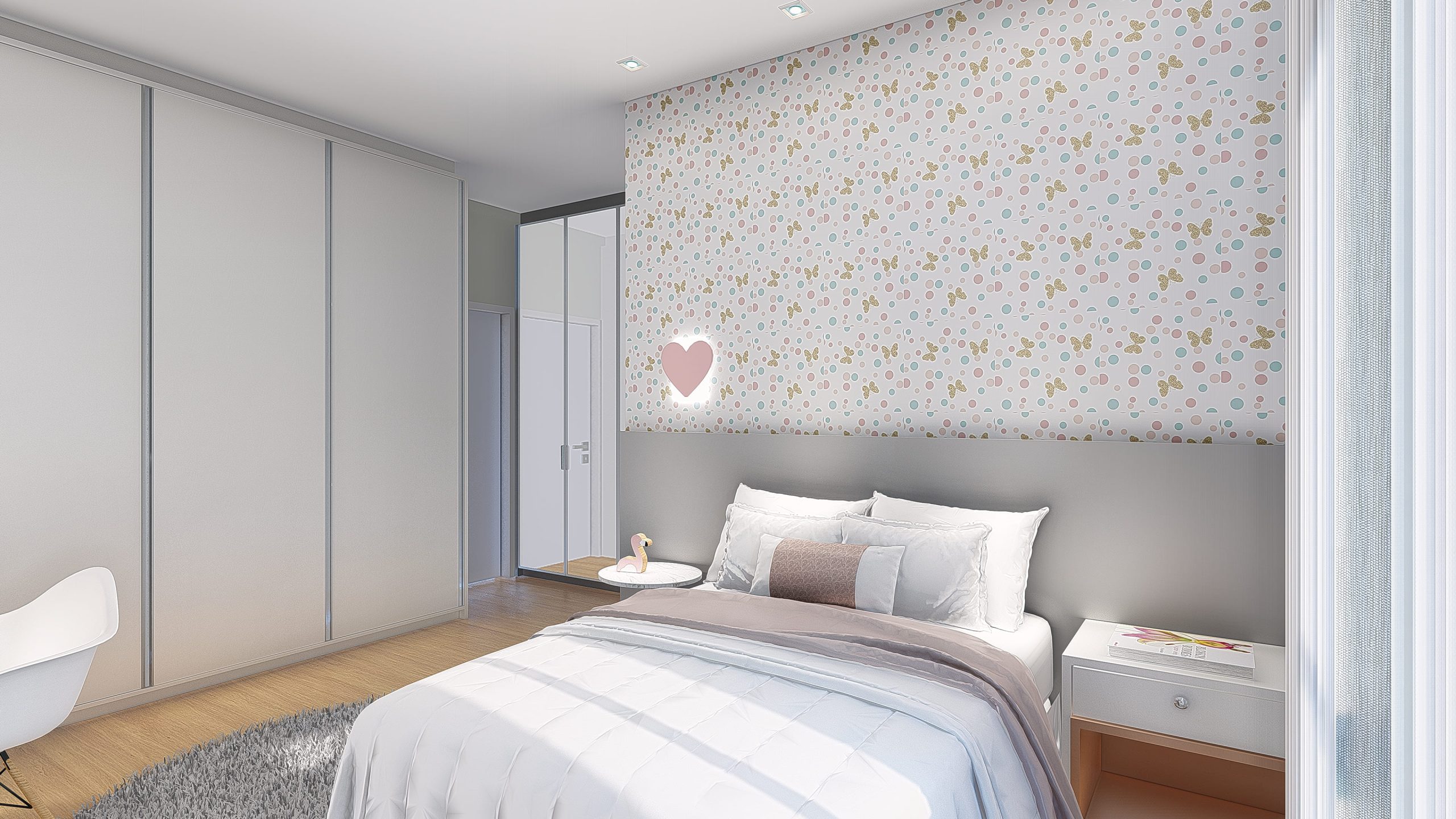 Arquitetura de Interiores - Quarto Jovem - Menina.
