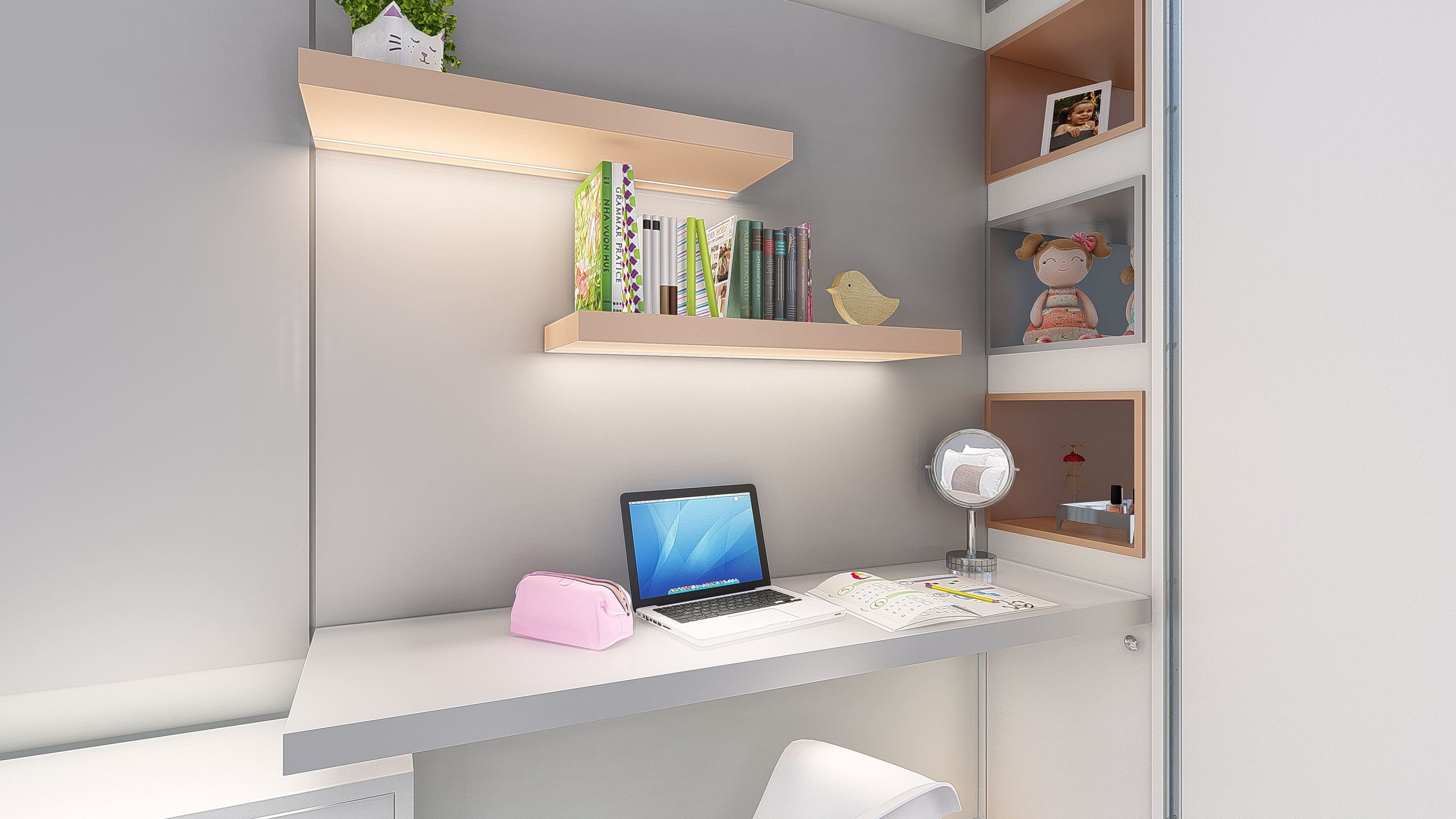 Arquitetura de Interiores - Quarto Jovem - Menina.